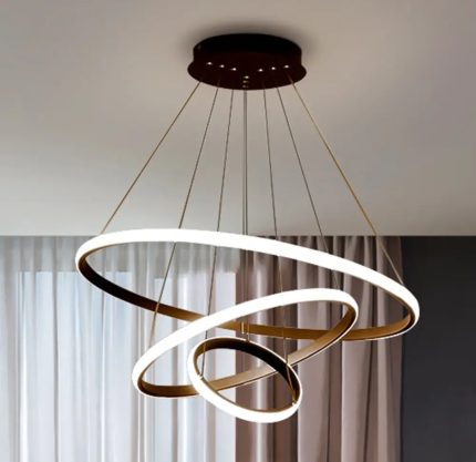 Led Tricolor Ring Chandelier Light