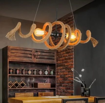 Hemp Rope Vintage Chandelier Light
