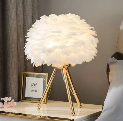 Feather Table/Bedside Lamp