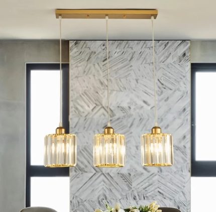 Crystal Pendant Light with Free Bulbs