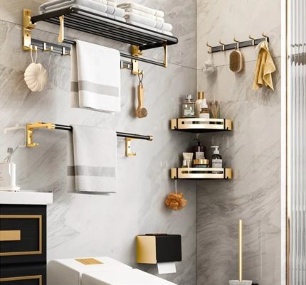 7pcs Metallic Rustfree Bathroom Accessories set