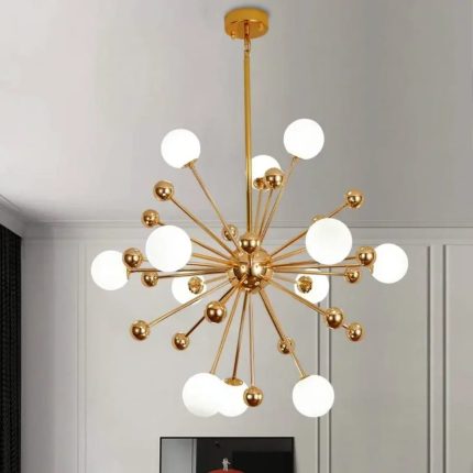Molecule Golden Chandelier Light