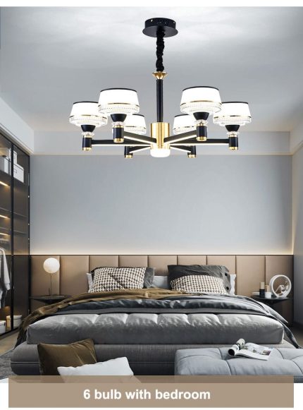 Modern LED Crystal Chandelier Tricolor