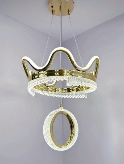 LED Crystal Tricolor Chandelier Light