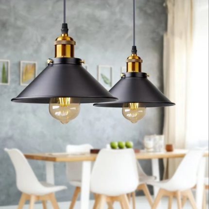 Vintage Pendant Light With Free Bulbs