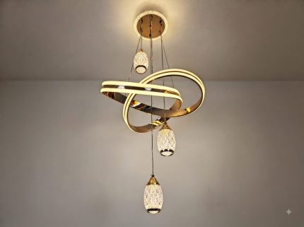 Modern LED Tricolor 2 Ring Chandelier