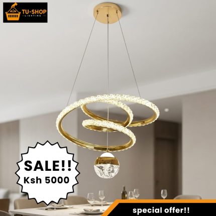 LED Tricolor Spiral Ring Chandelier