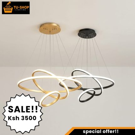 LED Tricolor 3 Rings Chandelier