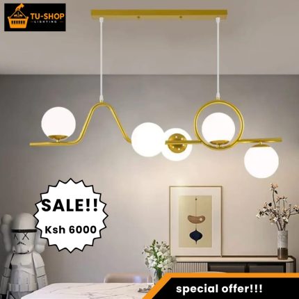 Nordic Dining Chandelier with LED Tricolor  Bulbs